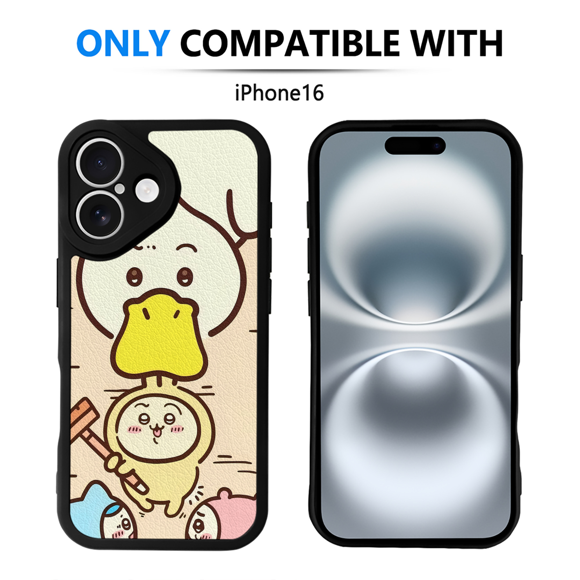 （画像用） ちいかわ Chii-kawa 【iPhone 16シリーズ対応】シリコンスマホケース（レザー調） 材質：シリコン